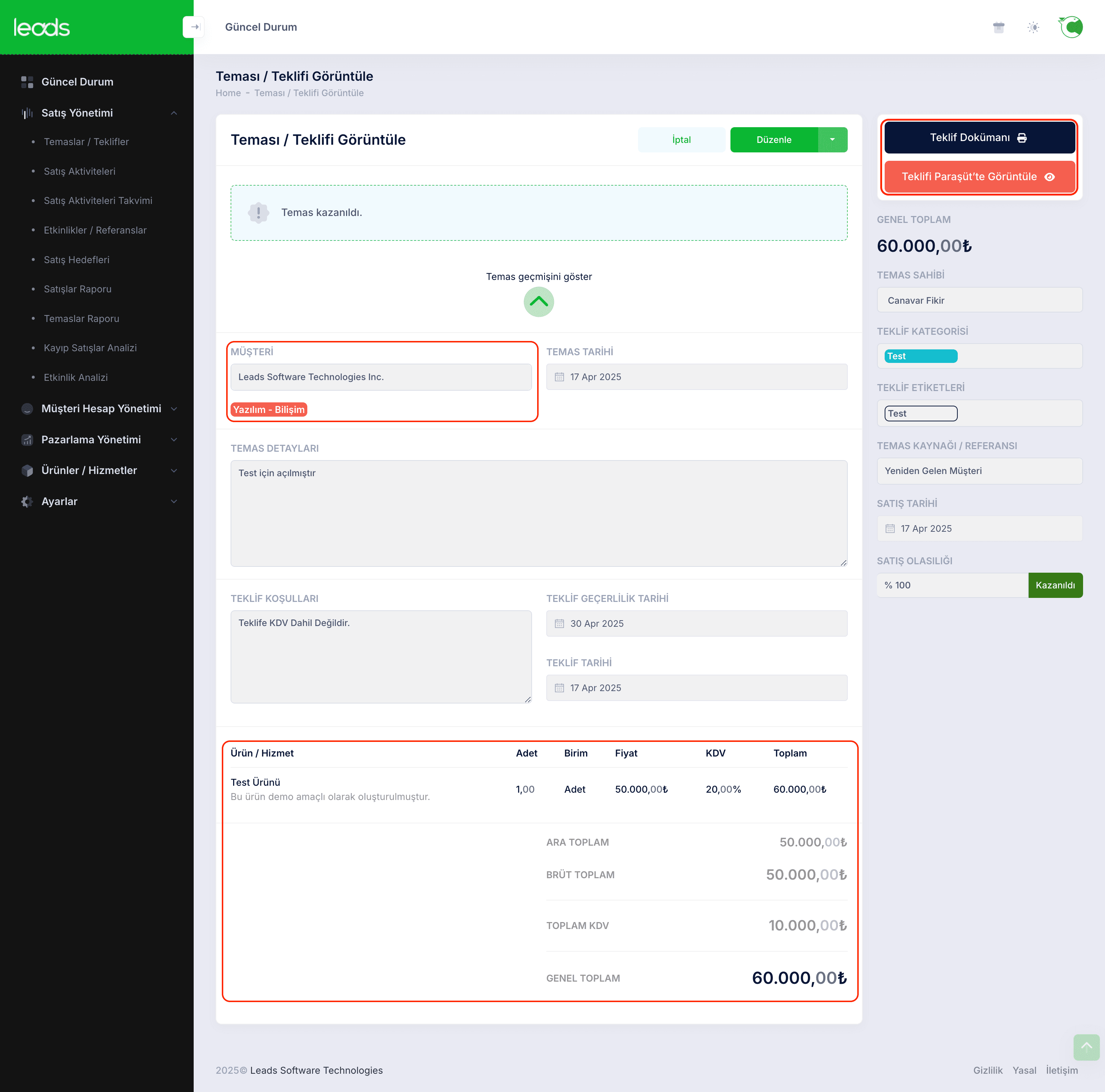 🚀 Leads CRM ve Paraşüt Entegrasyonu ile Tanışın